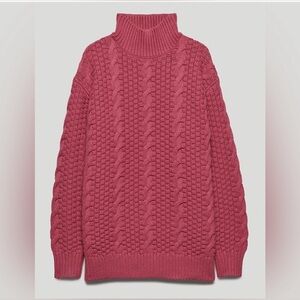 Aritzia Wilfred Gianna Mock Neck Oversized Tunic Sweater Rhodon Pink - Size XS